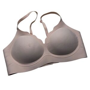 AVIDLOVE Wireless T-Shirt Bra Peach Tan Seamless Scalloped Edge Women's Size M
